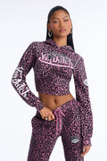 Von Dutch Embroidered Patch Leopard Sweatshirt - Wine