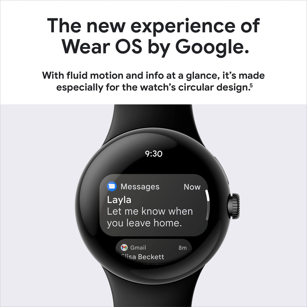 Verizon Pixel Watch Black Stainless Steel 41mm Case w/Obsidian Band - GA03311-US