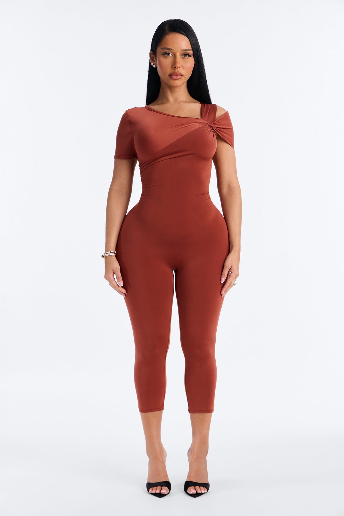 Pretty Love Capri Jumpsuit - Rust