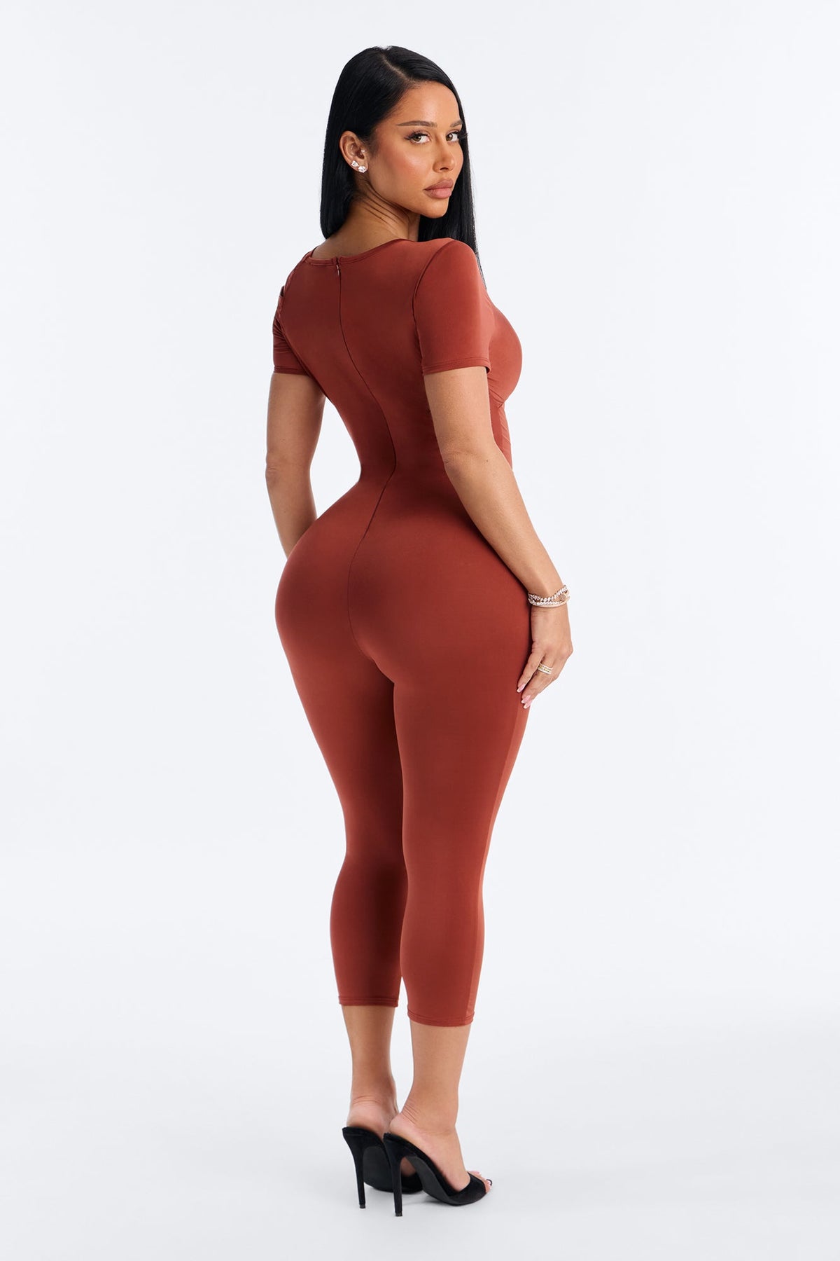Pretty Love Capri Jumpsuit - Rust