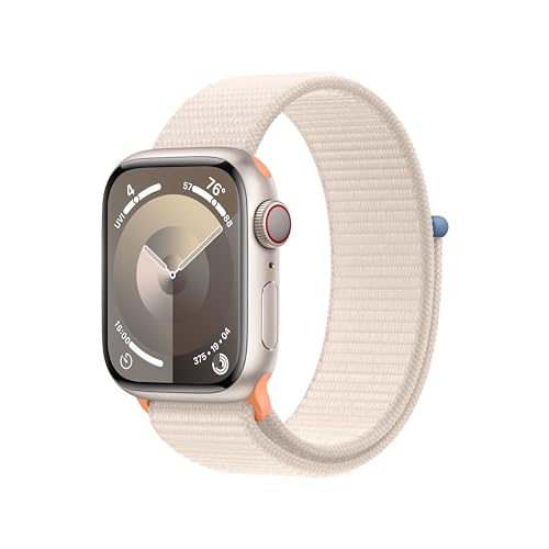 Apple Watch Series 9 (GPS + Cellular) 41mm Aluminum Case with Starlight Sport Loop - Adj - Starlight - MRHQ3LL/A