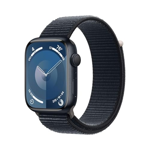 Apple Watch Series 9 (GPS) 45mm Midnight Aluminum Case with Midnight Sport Loop - Adj - MR9C3LW/A