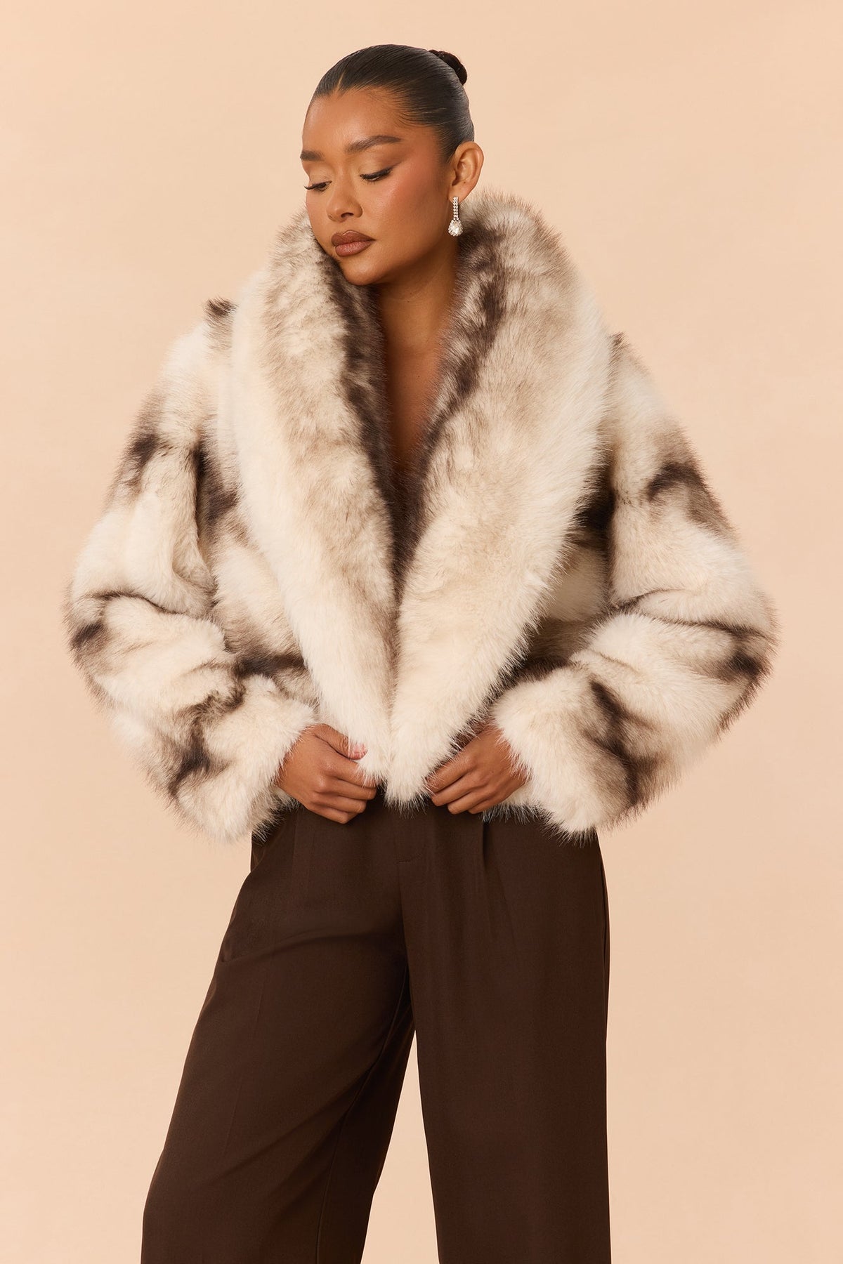 No Chill Faux Fur Jacket - Ivory/combo