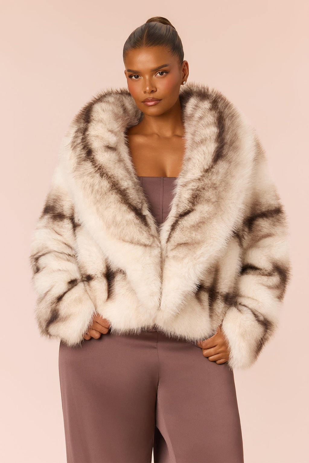 No Chill Faux Fur Jacket - Ivory/combo