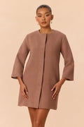 Sienna Long Sleeve Coat - Mocha