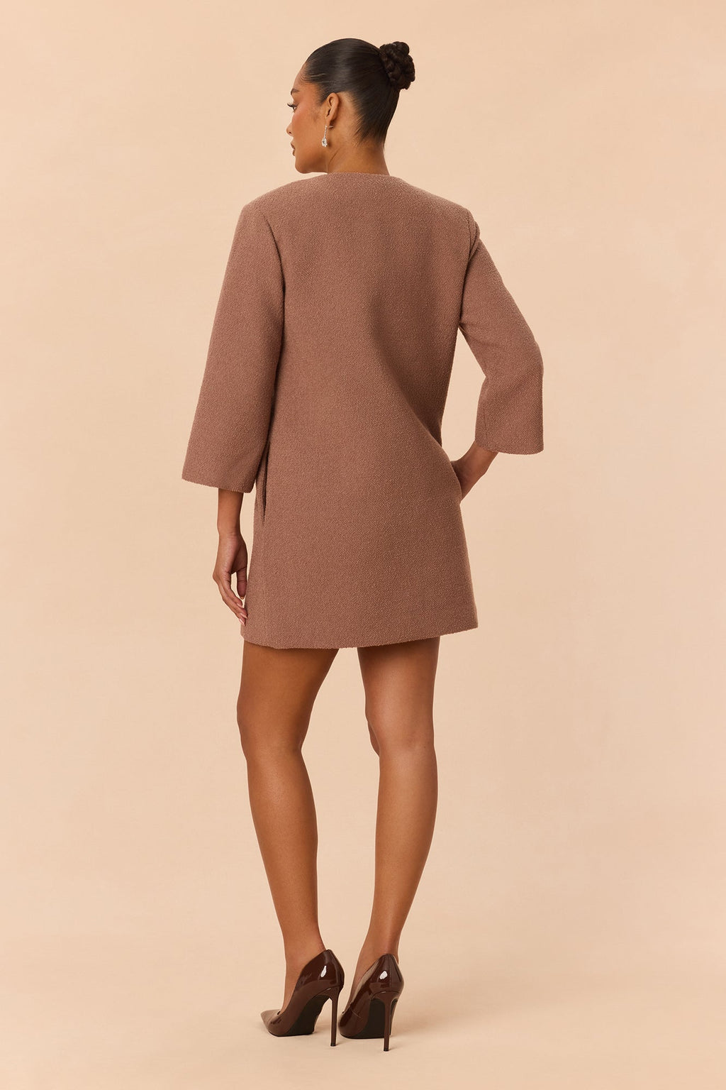 Sienna Long Sleeve Coat - Mocha