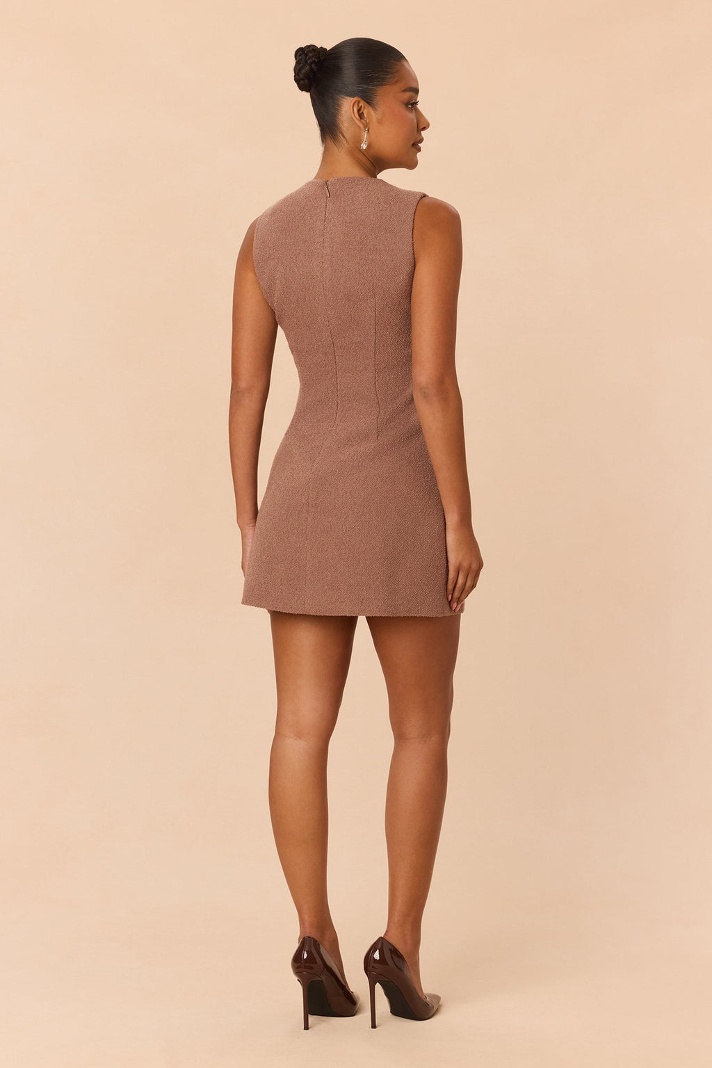 Sienna Sleeveless Mini Dress - Mocha