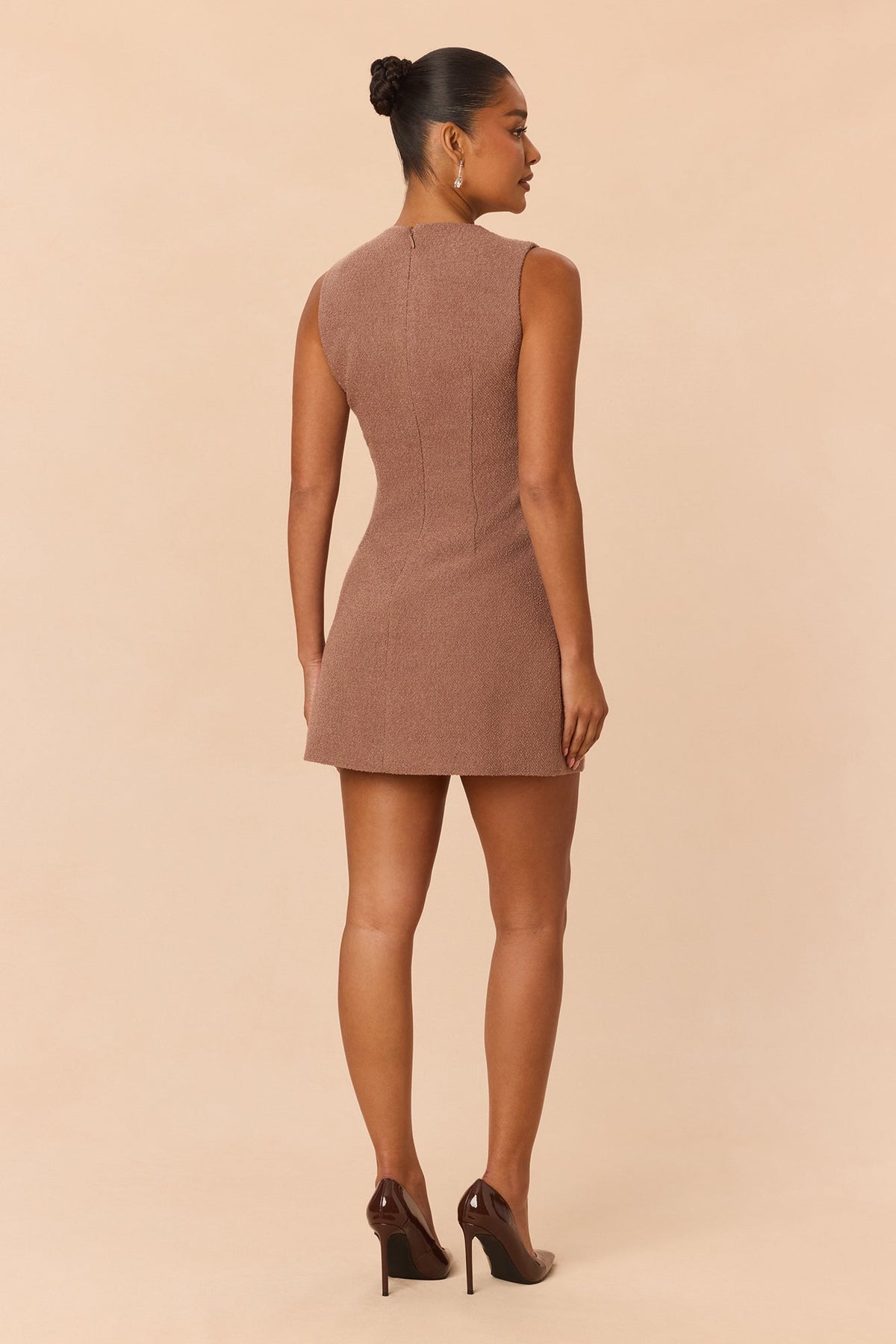Sienna Sleeveless Mini Dress - Mocha