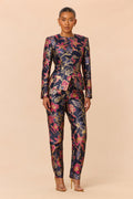 Brina Jacquard Pant Set - Navy/combo
