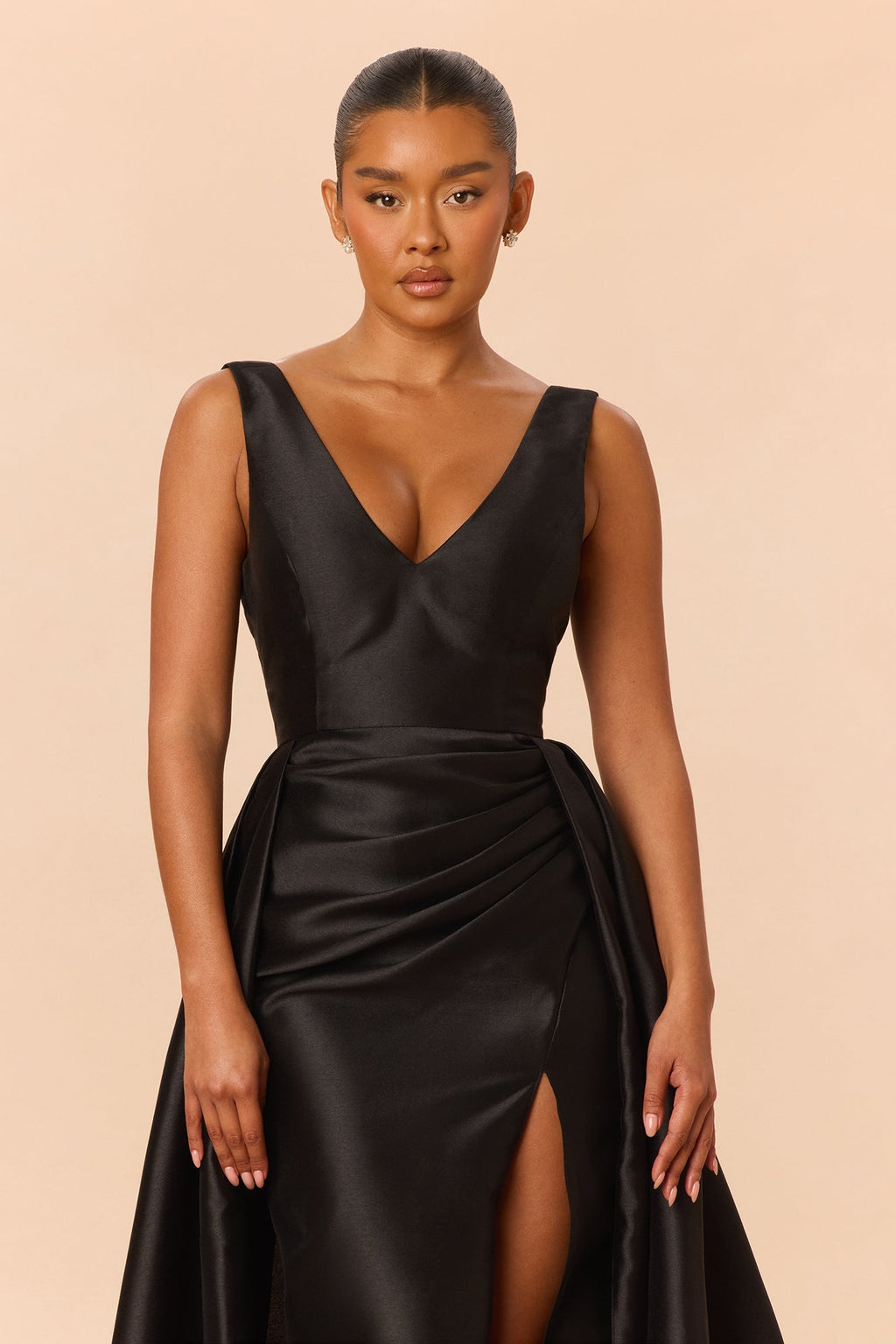 Lovers Lane Sleeveless Taffeta Gown - Black