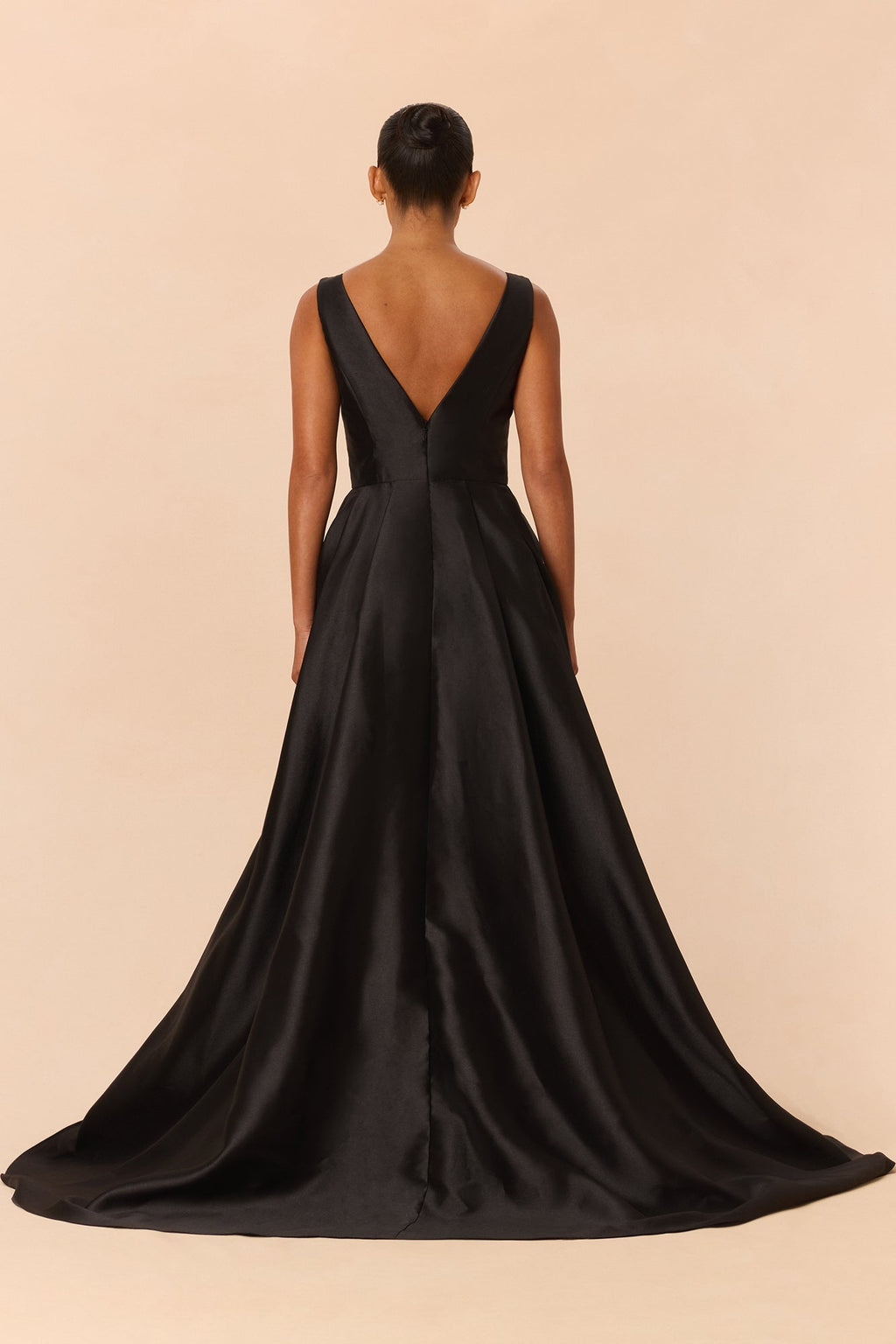 Lovers Lane Sleeveless Taffeta Gown - Black
