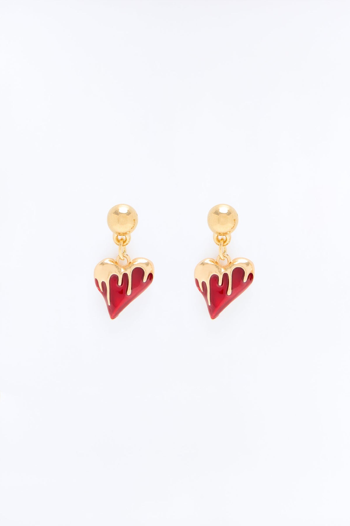 Loverboy Drop Earrings - Gold/Red
