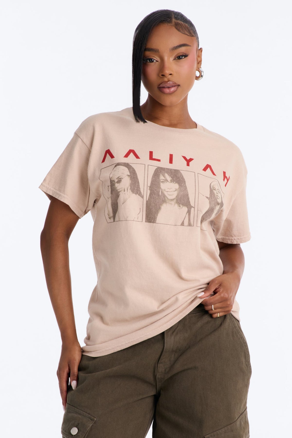 Aaliyah Peoples Princess Washed Tee - Stone