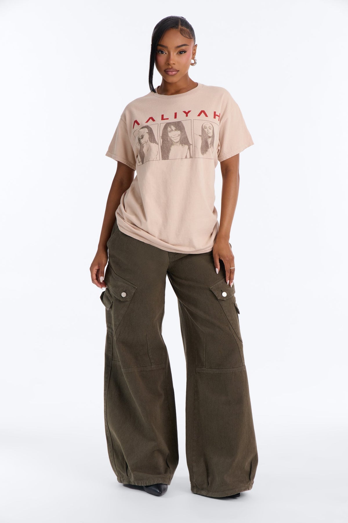 Aaliyah Peoples Princess Washed Tee - Stone