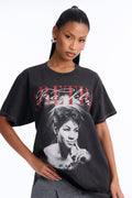 Aretha Franklin Shining Aura Washed Tee - Black