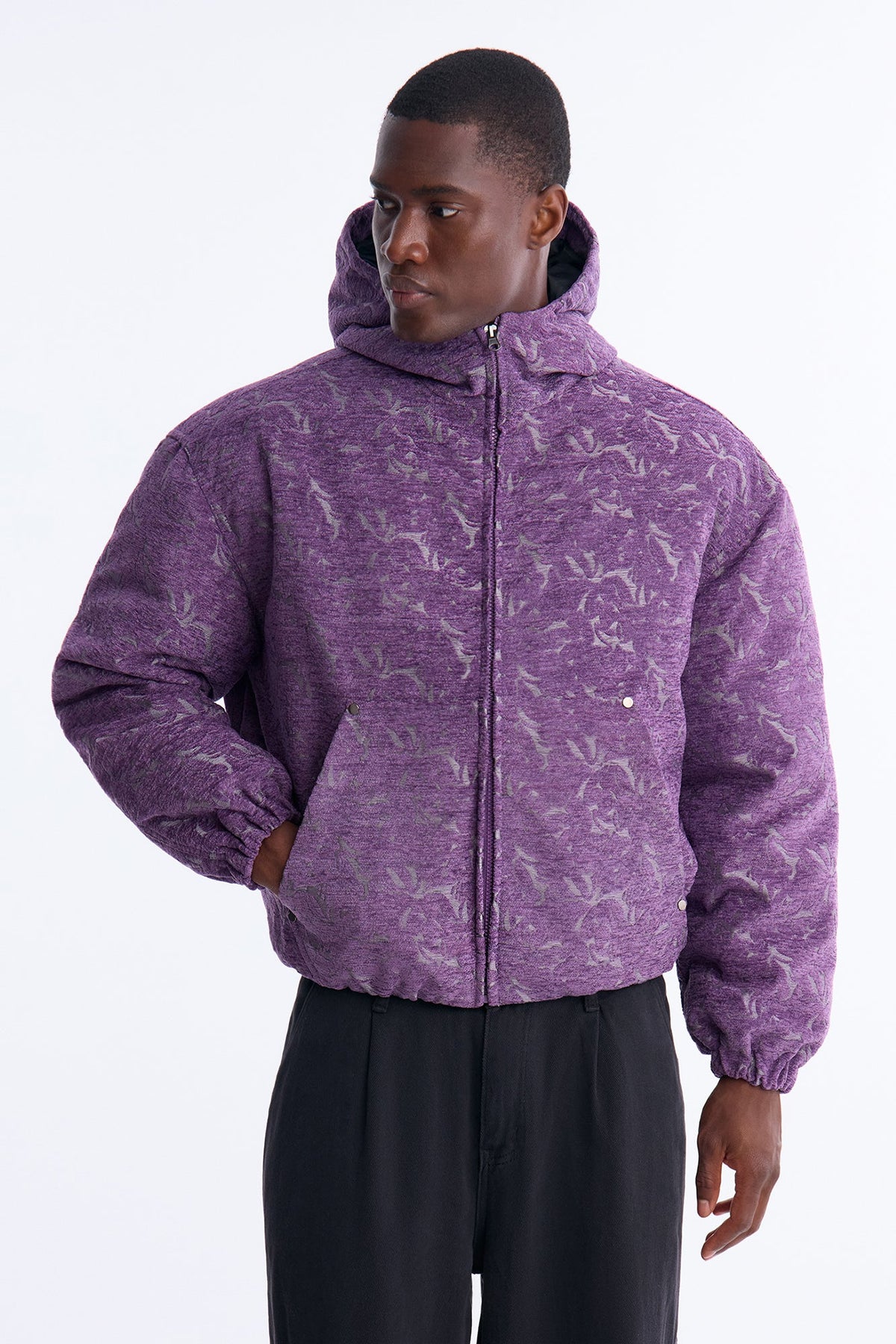 Tapestry Hooded Jacket - Purple