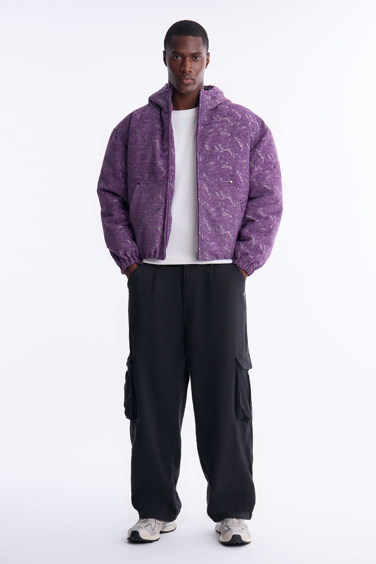Tapestry Hooded Jacket - Purple