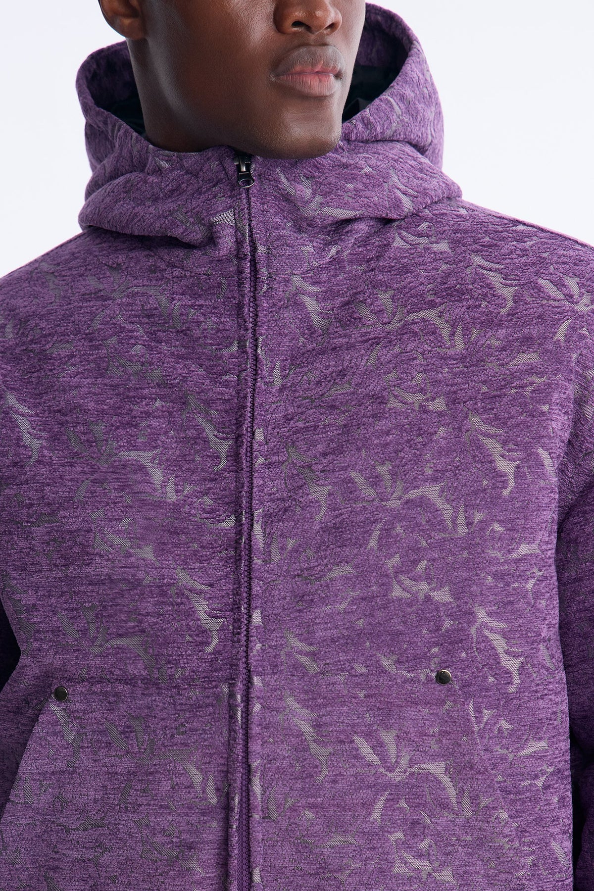Tapestry Hooded Jacket - Purple