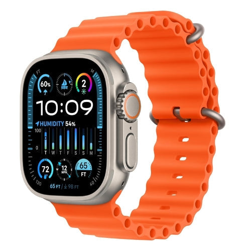 Apple Watch Ultra 2 (GPS + Cellular) 49mm Titanium Case with Orange Ocean Band with Blood Oxygen - MREH3LL/A