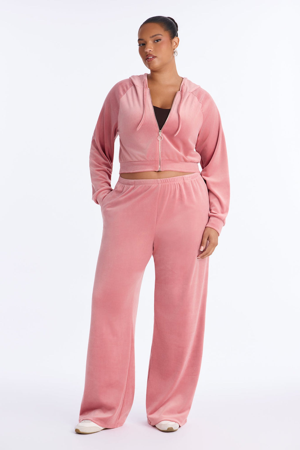 Trendsetter Energy Velour Pant Set - Mauve