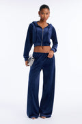 Trendsetter Energy Velour Pant Set - Navy