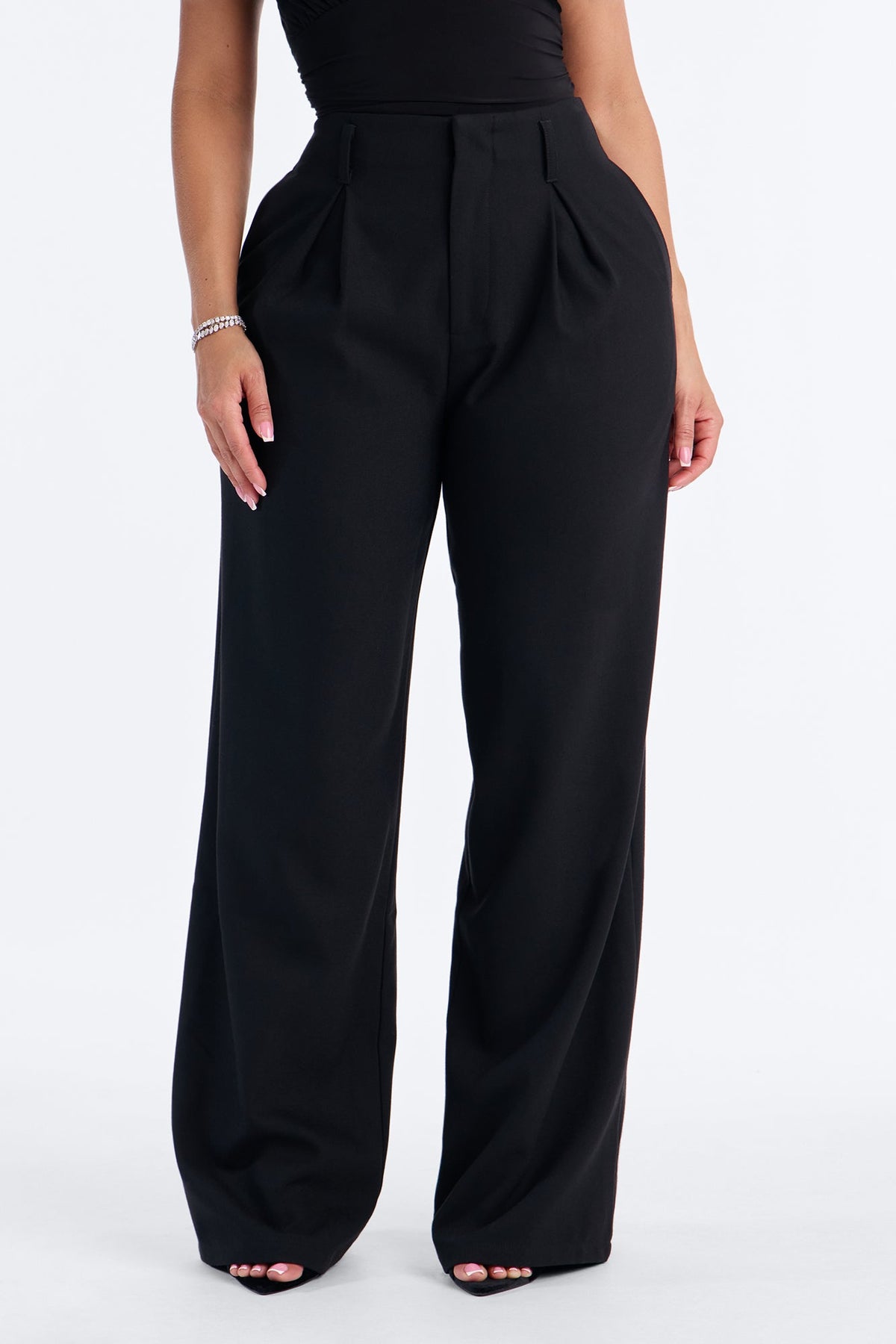 Financial Goals Wide Leg Trouser Pant 32″ - Black