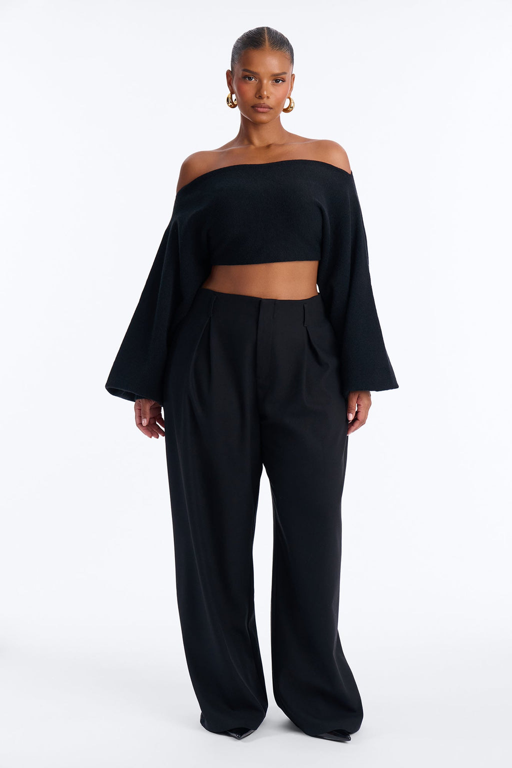 Financial Goals Wide Leg Trouser Pant 32″ - Black