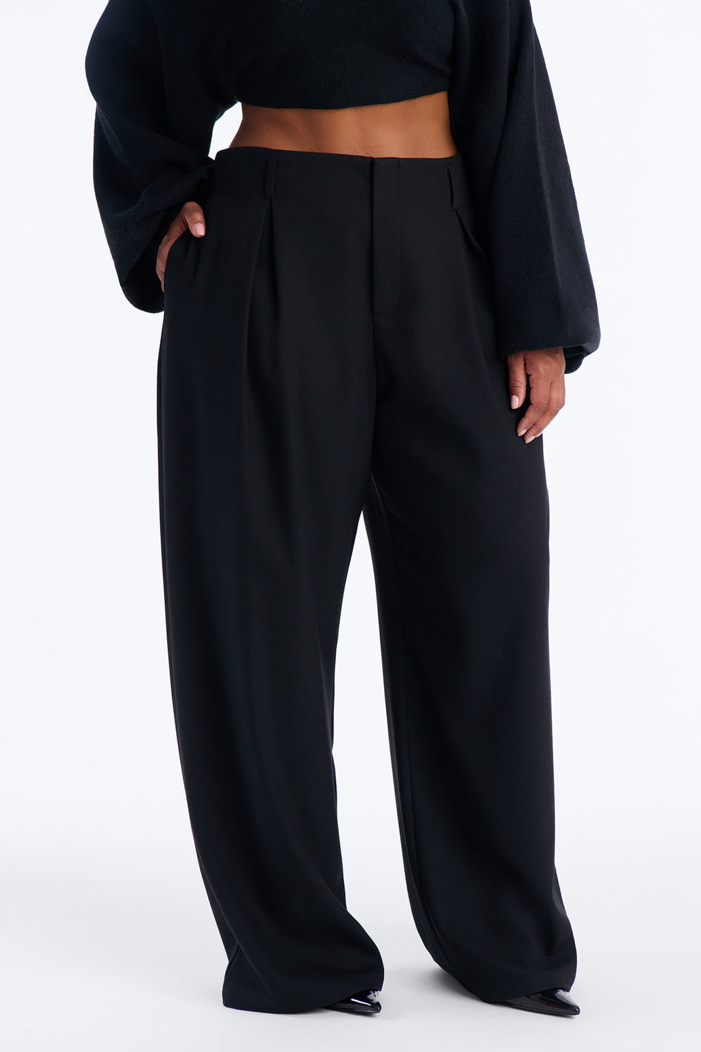 Financial Goals Wide Leg Trouser Pant 32″ - Black