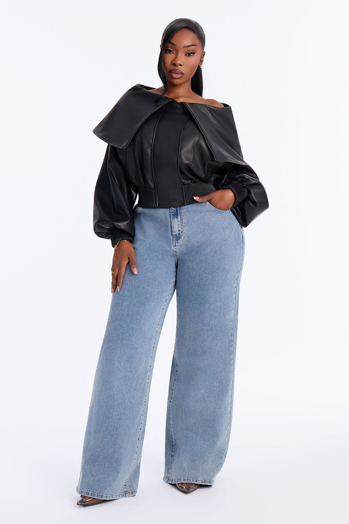 Ready Or Not Faux Leather Cropped Moto Jacket - Black