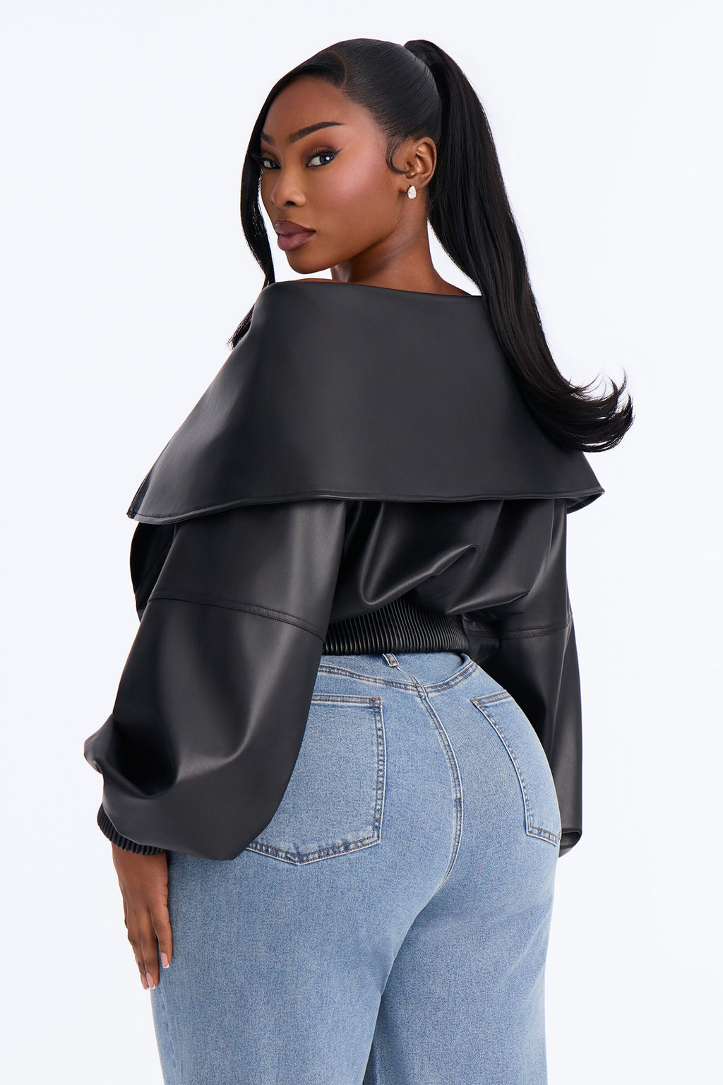 Ready Or Not Faux Leather Cropped Moto Jacket - Black