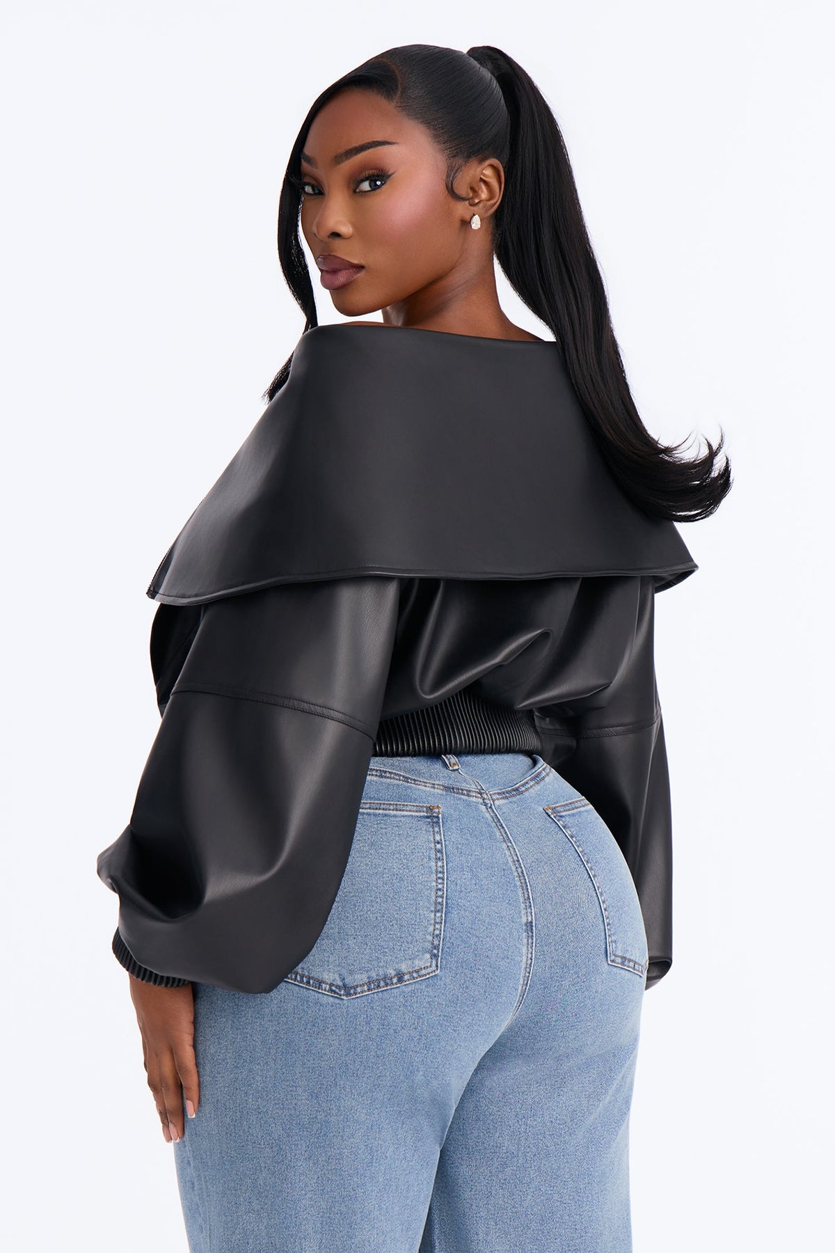 Ready Or Not Faux Leather Cropped Moto Jacket - Black