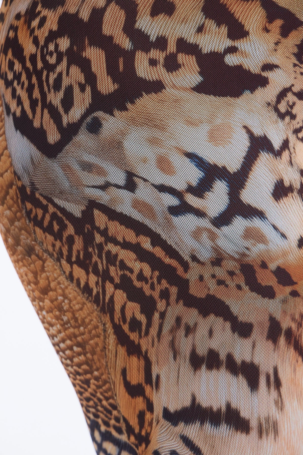 Just Vibing High Rise Printed Mesh Legging - Blue/combo