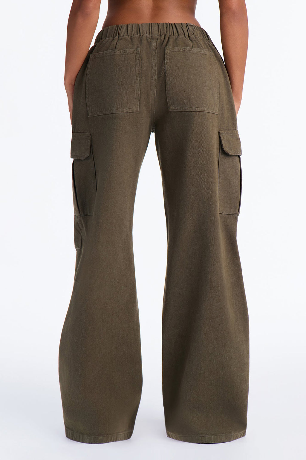 On The Move Twill Cargo Wide Leg Pant - Olive
