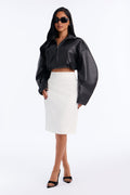Pure Elegance Pencil Midi Skirt - Ivory