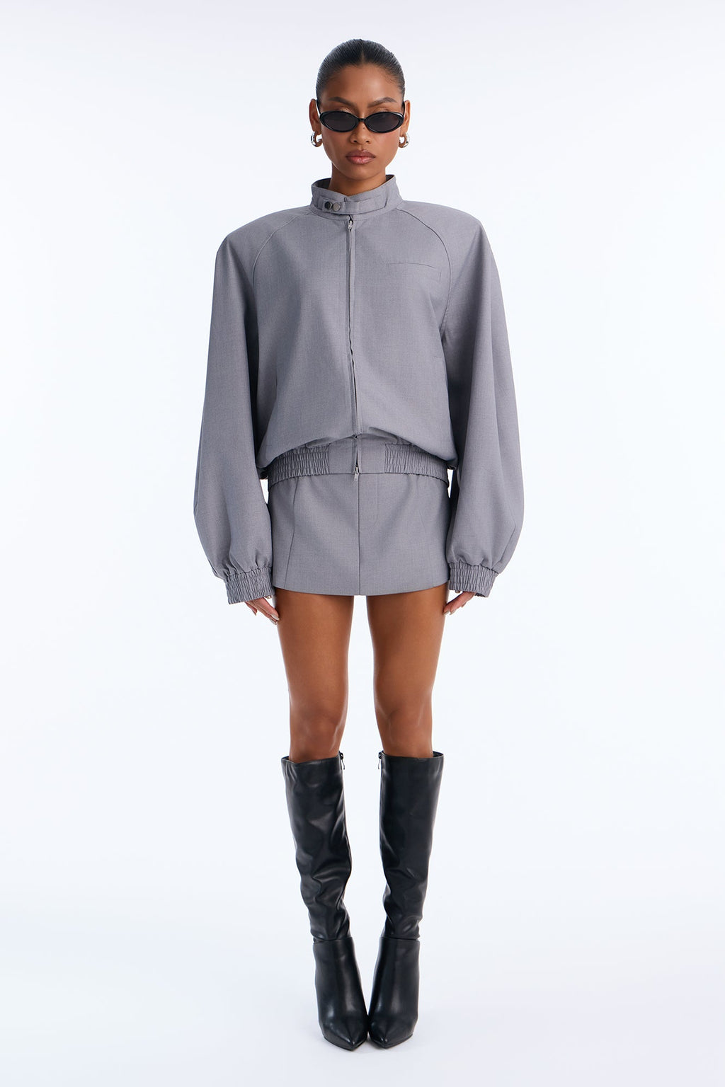 Sunday Stroll Pleated Micro Mini Skort - Charcoal