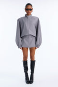 Sunday Stroll Pleated Micro Mini Skort - Charcoal