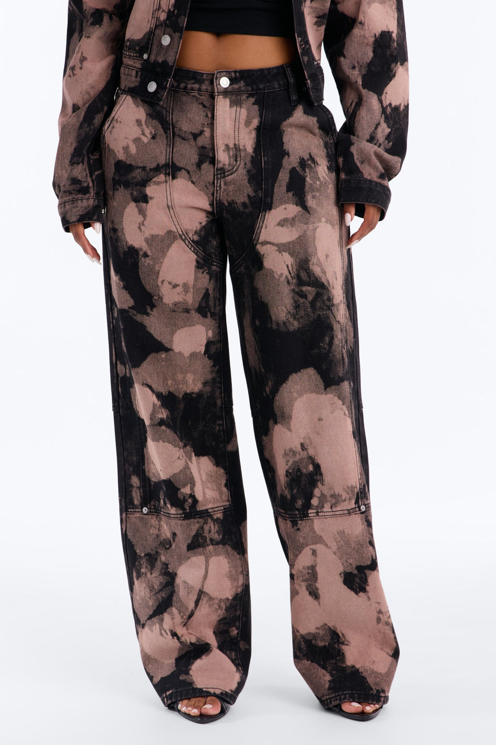 Eternal Dusk Utility Wide Leg Jeans - Black/combo