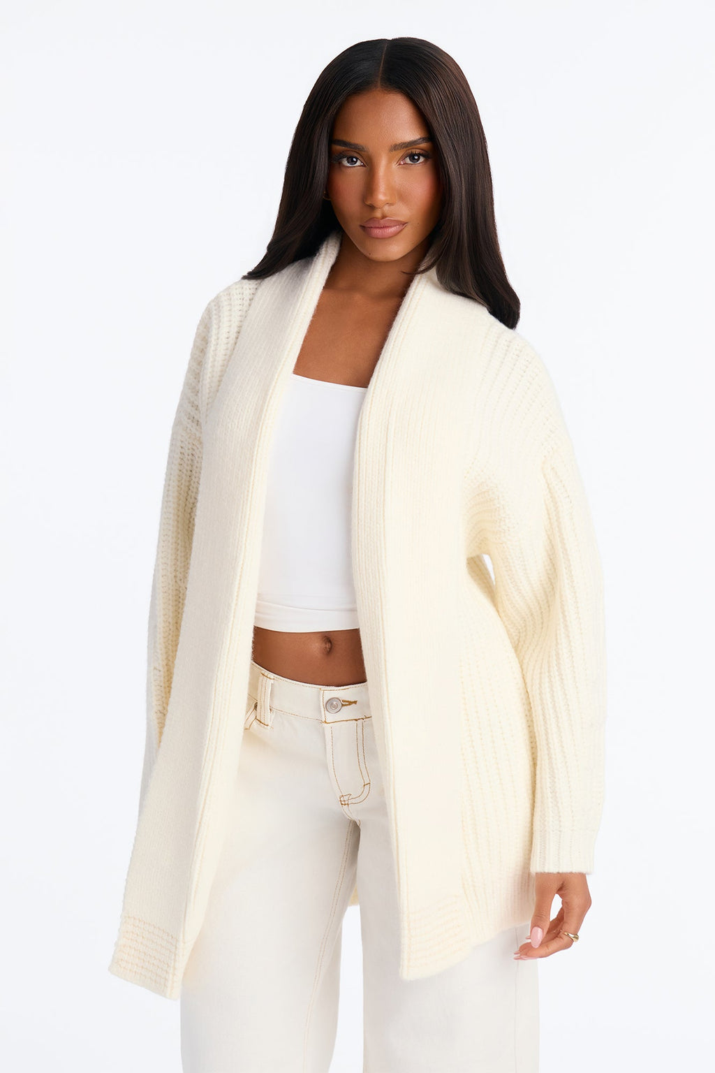 Soft Life Chunky Oversized Cardigan - Cream