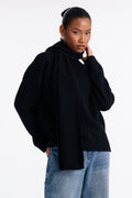 Maribel 2pc Scarf Pullover Sweater Set - Black