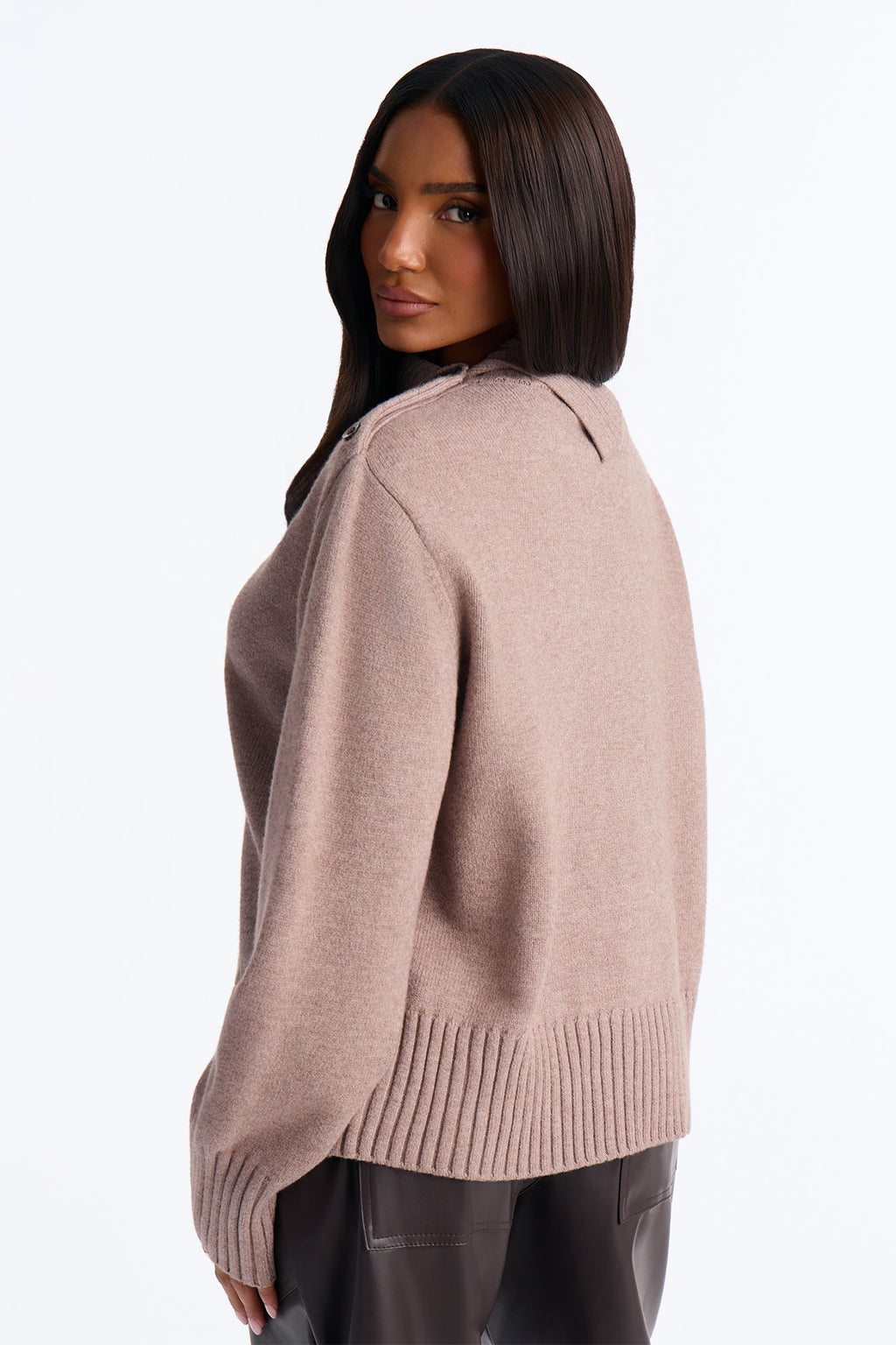 Warm Layers Mock Neck Pullover Sweater - Oatmeal