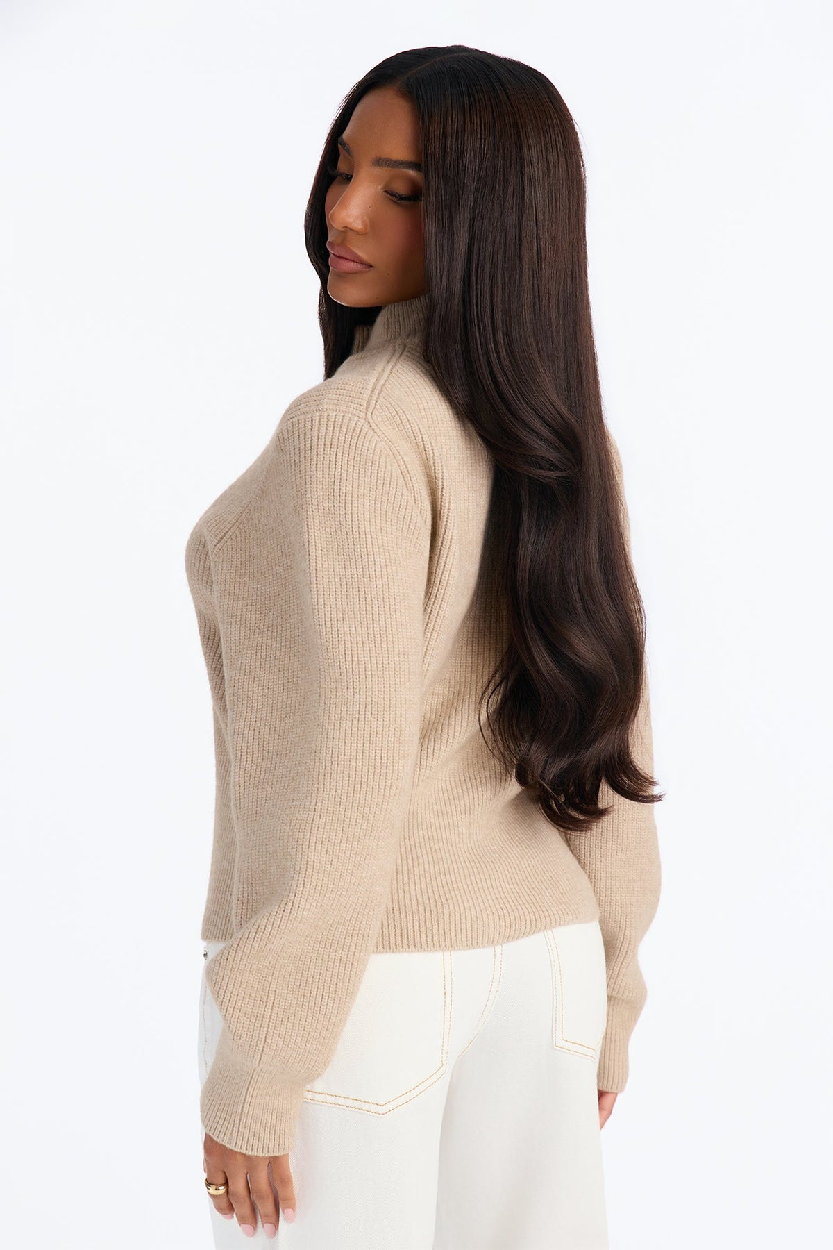 Warm Wishes Mock Neck Cardigan - Oatmeal