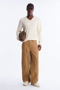 Classic V-Neck Sweater - Beige