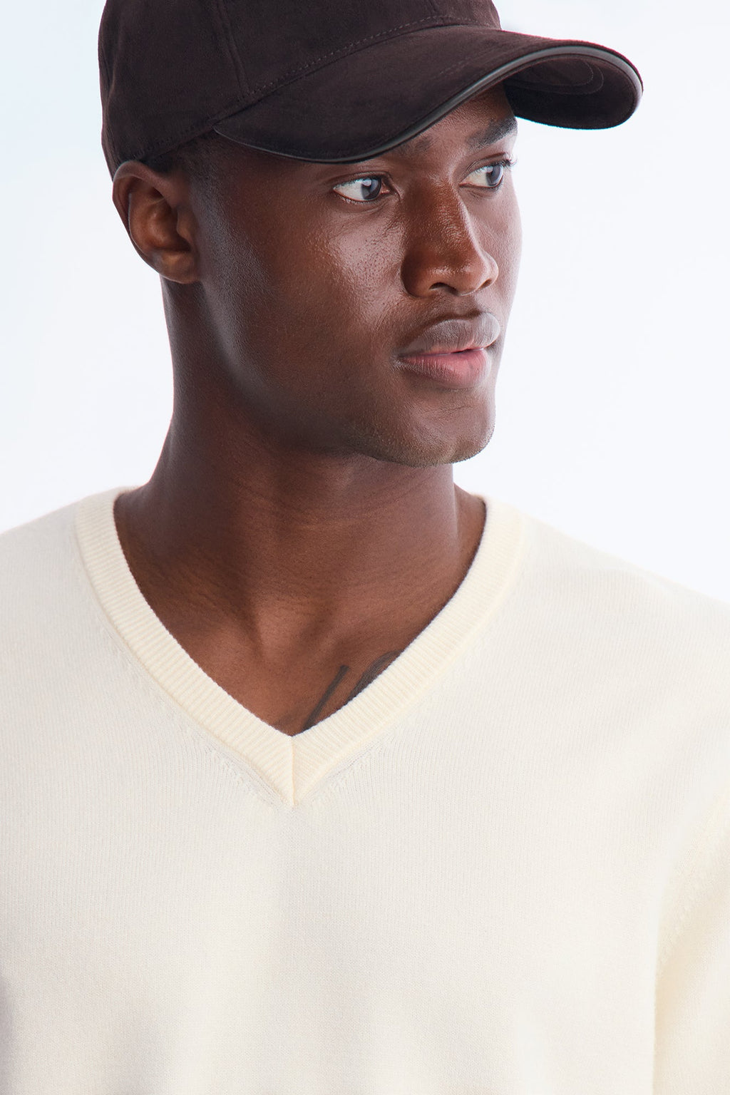 Classic V-Neck Sweater - Beige