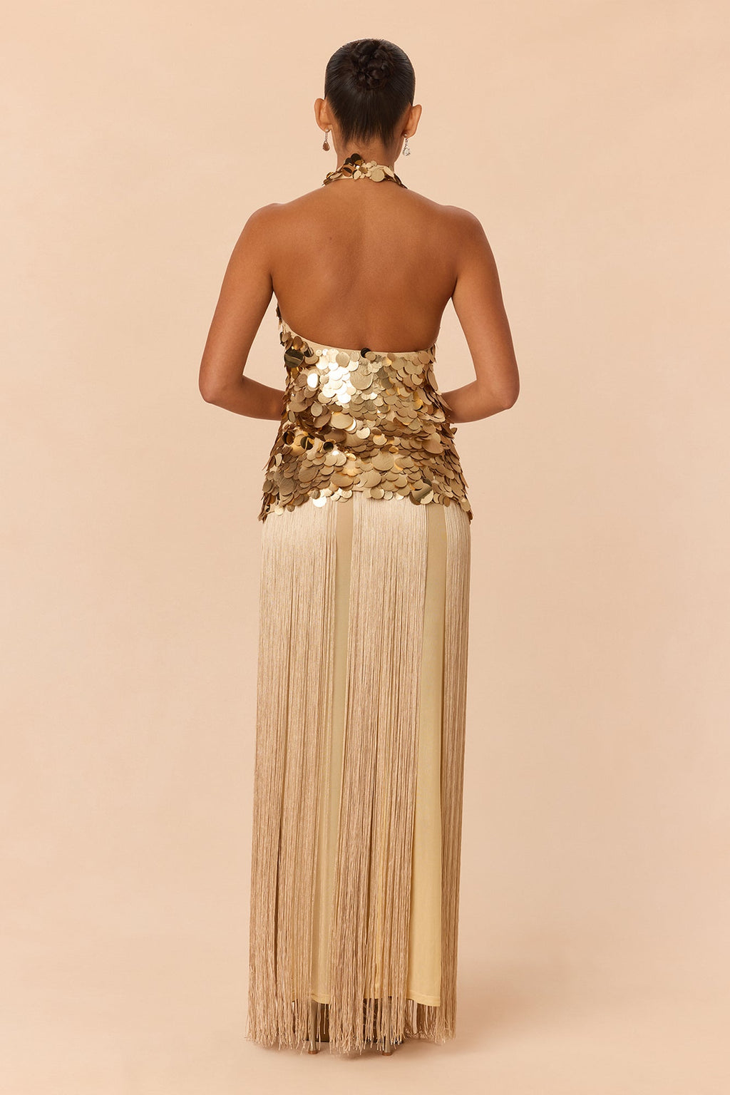 New Favorite Sequin Fringe Skirt Set - Gold