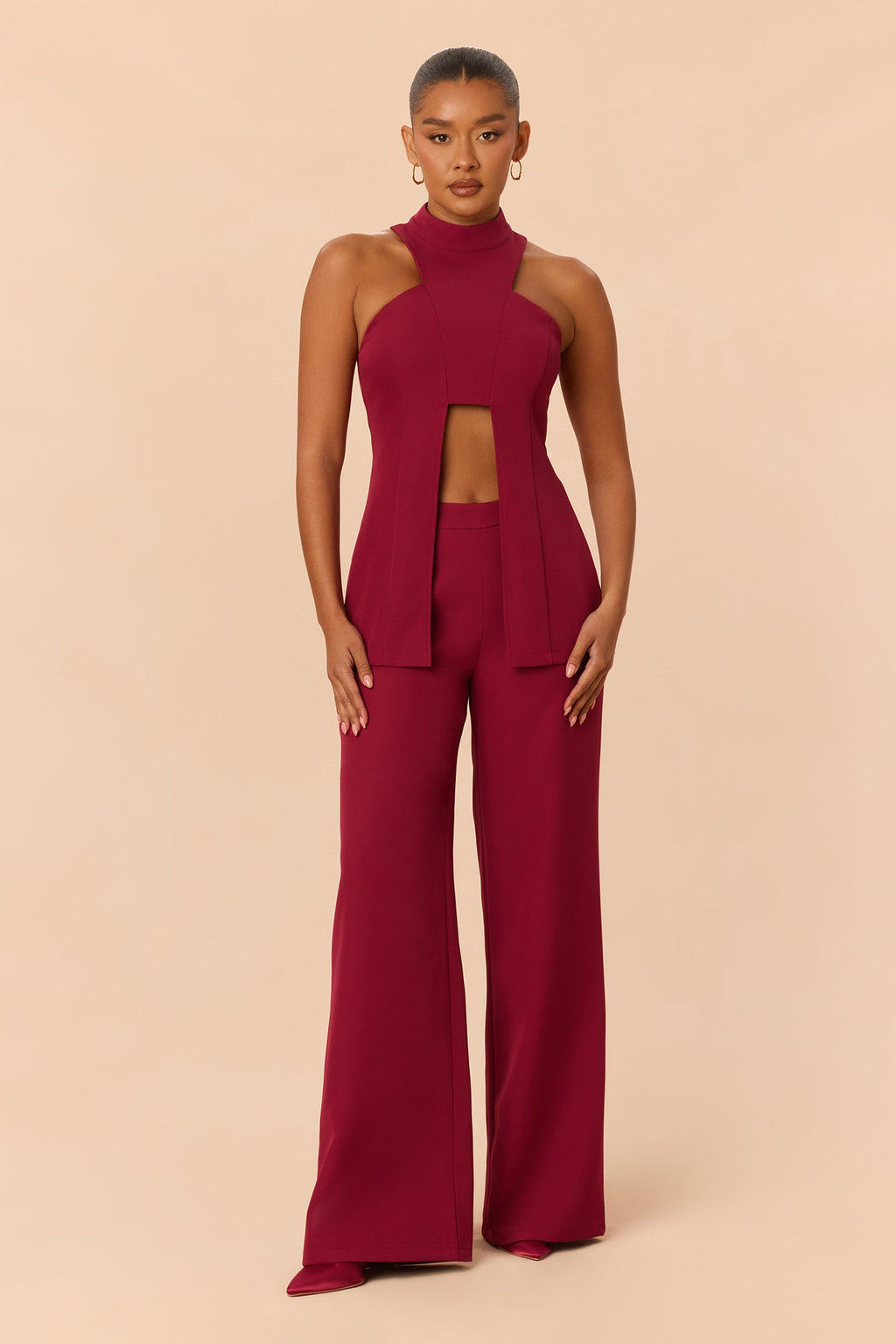 Weekend Worthy Pant Set - Burgundy