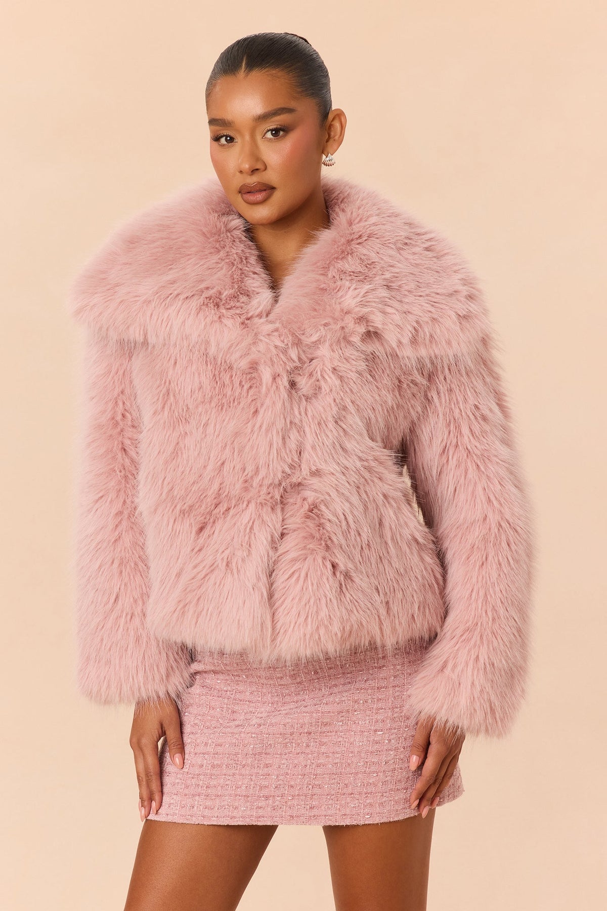 In The Alps Faux Fur Jacket - Soft Pink