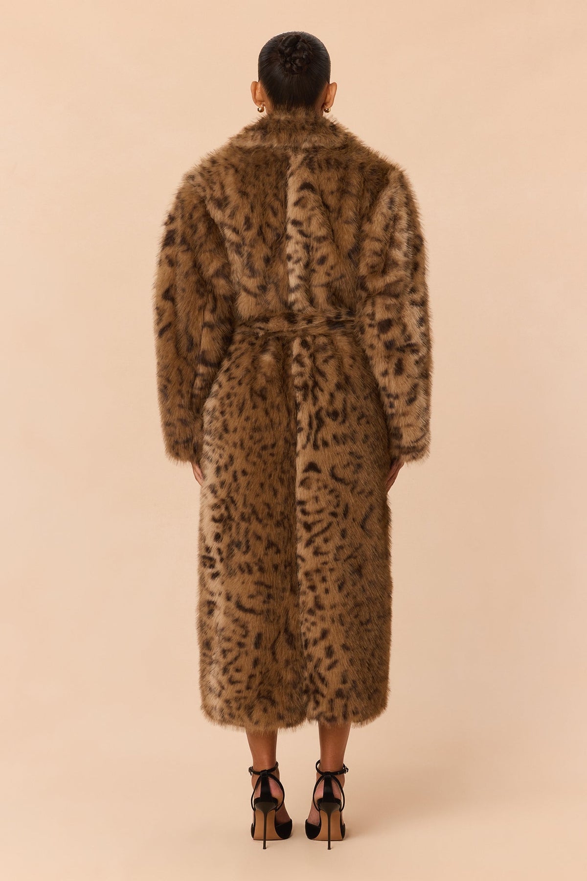 Just Vibing Faux Fur Coat - Brown/combo
