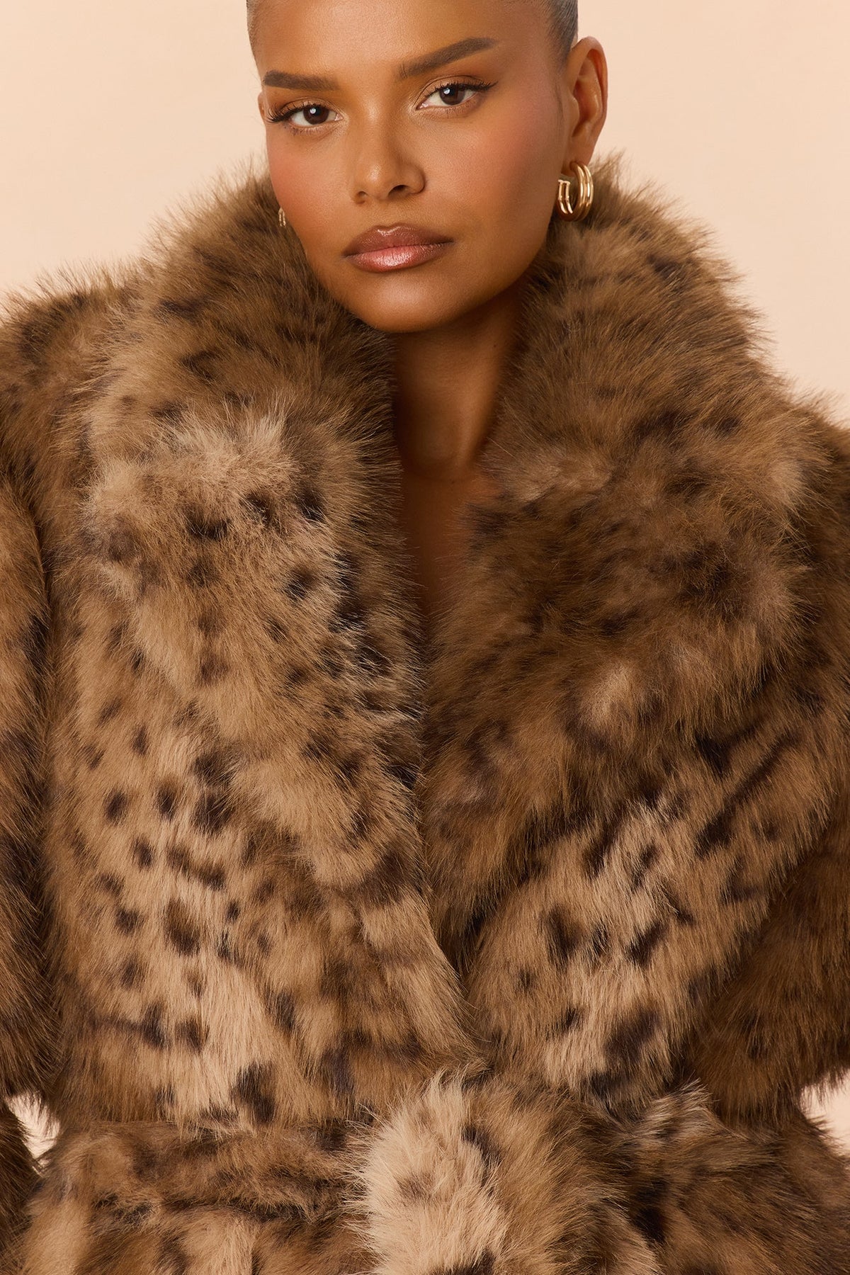 Just Vibing Faux Fur Coat - Brown/combo