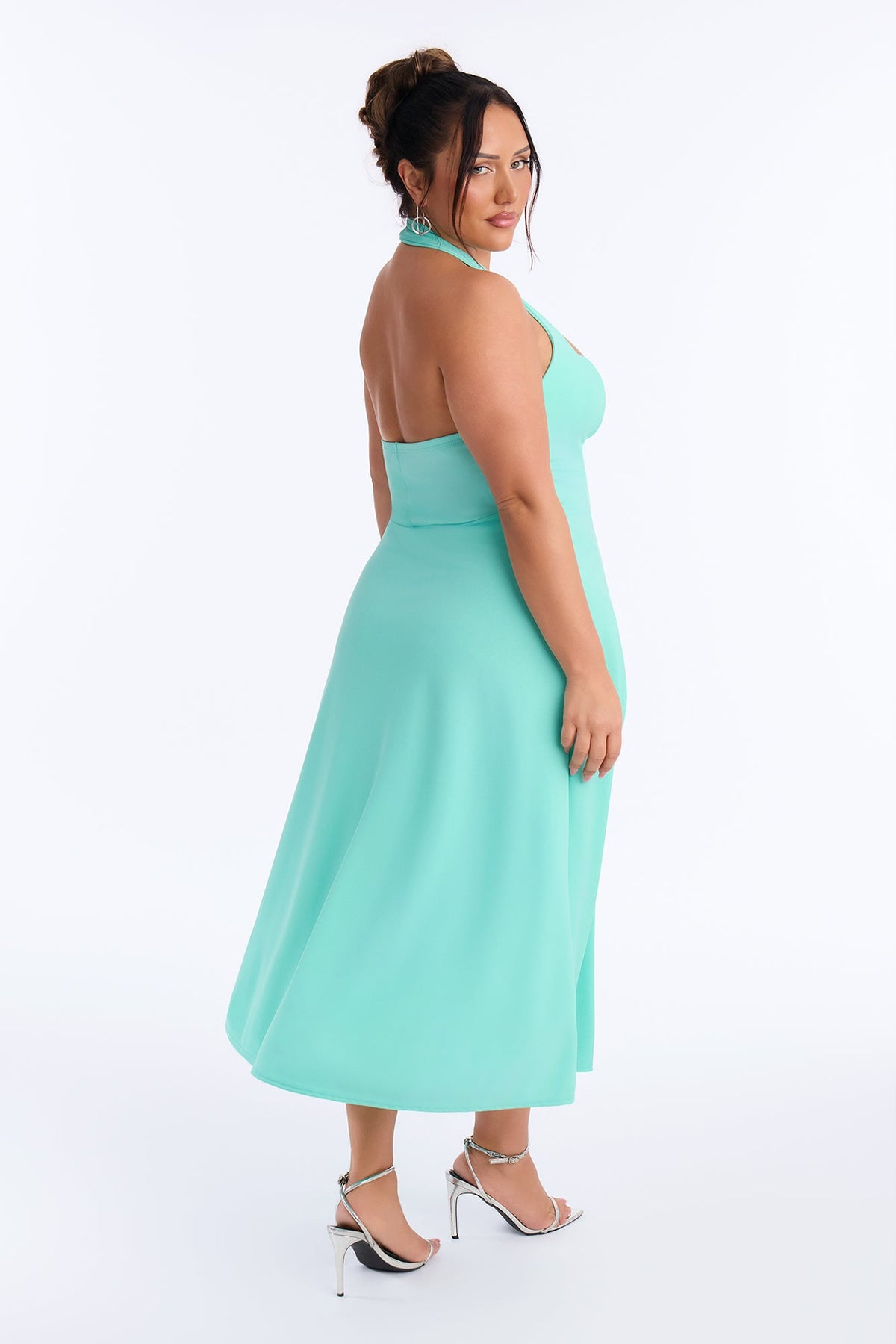Alena Halter Midi Dress - Turquoise