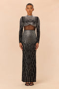 Unforgettable Rhinestone Gown - Black